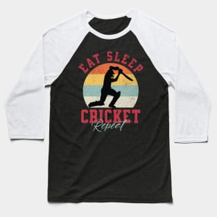 Eat Sleep Cricket Repeat Baseball T-Shirt